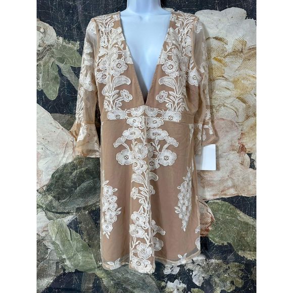 New Free People X For Love & Lemons Temecula Mini Dress Size Xs - Picture 3 of 5